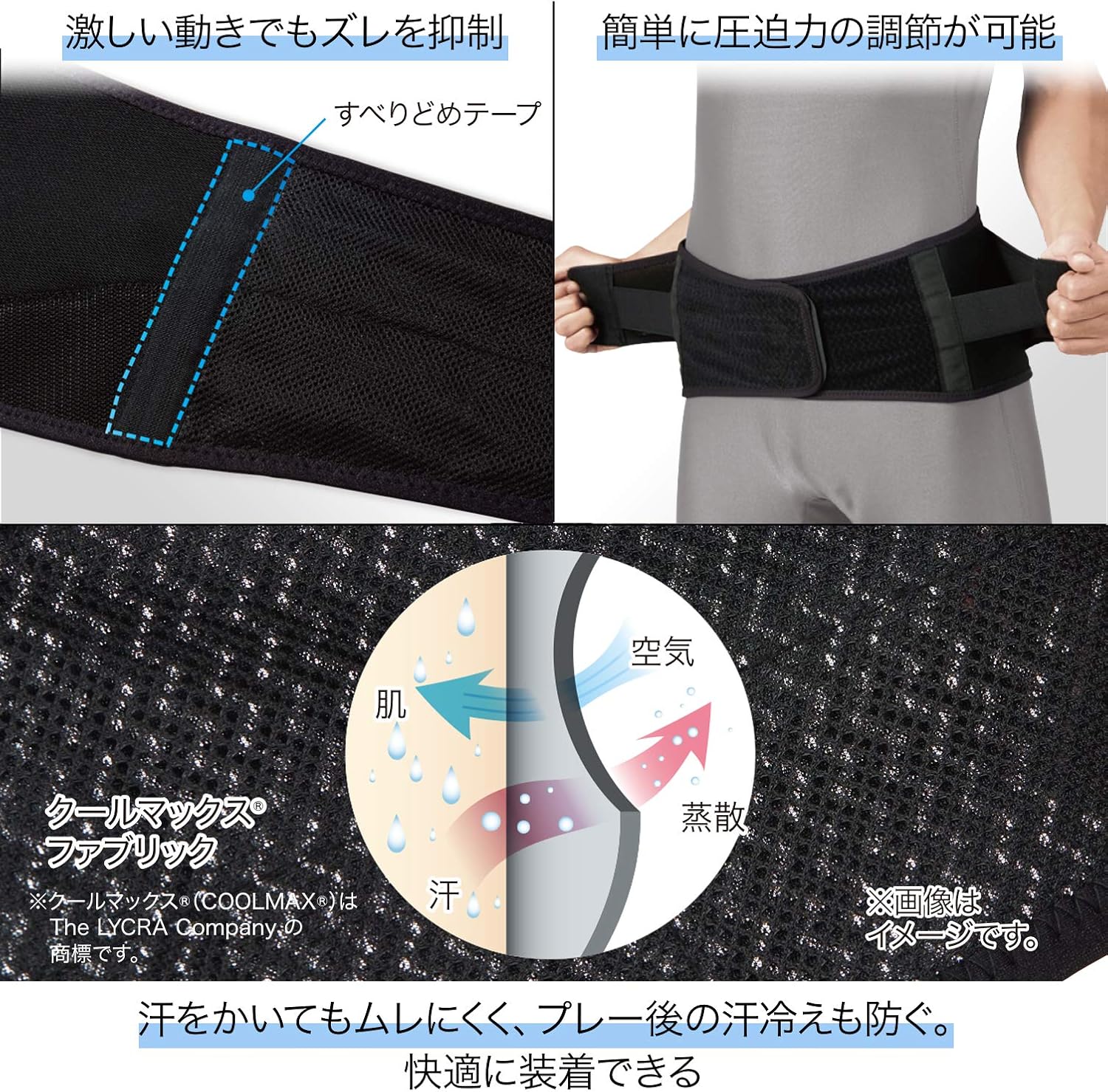 軽いスポーツ時の腰痛ケアに。軽量＆速乾性に優れた「メッシュタイプ腰